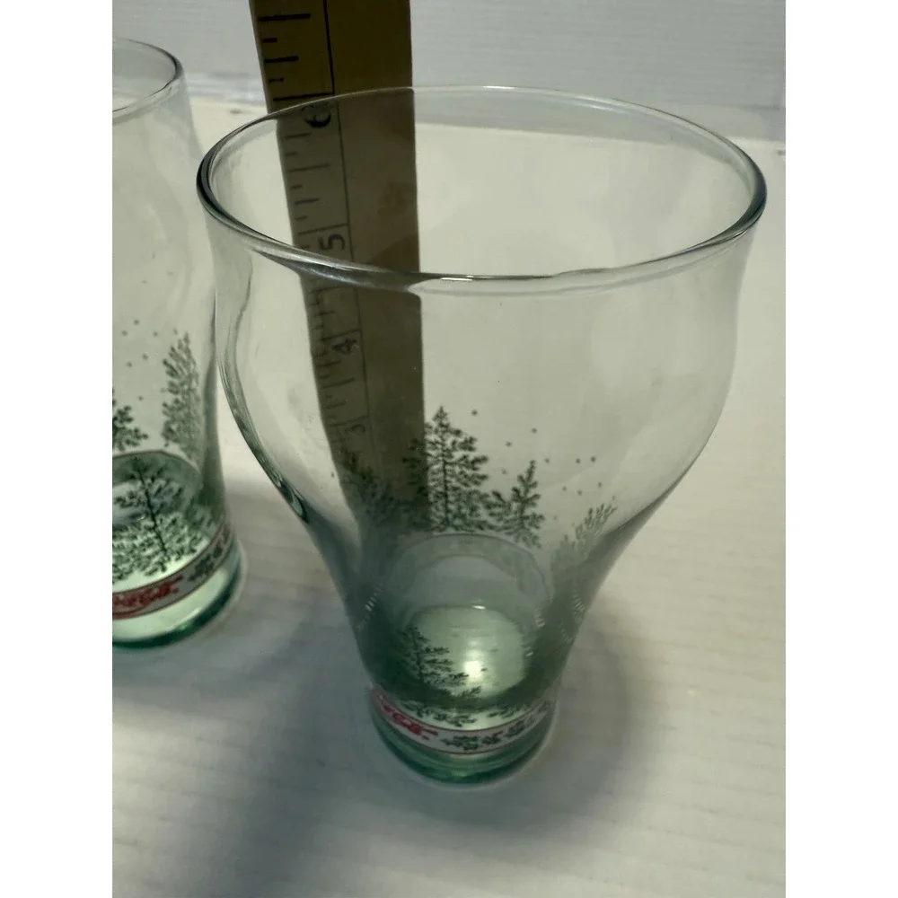 Lot of 2 - LIBBEY - COCA-COLA COKE -‎ Christmas Holiday 14 oz. Drinking Glasses